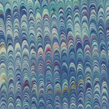 Hand Marbled Paper Combed Pattern in Blues ~ Berretti Marbled Arts